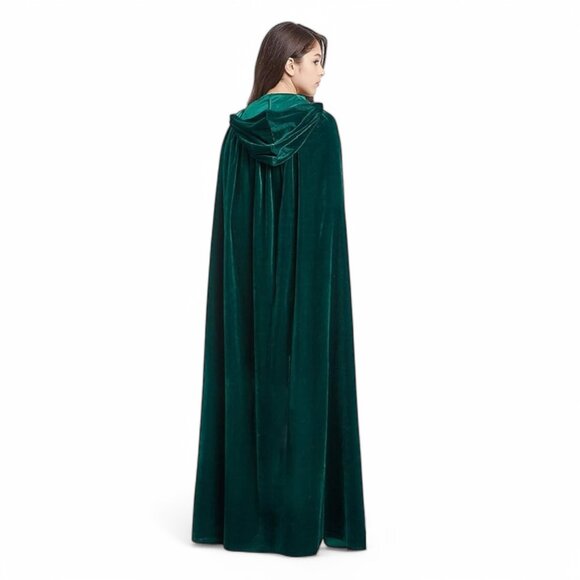 Dark Green Velvet Cloak With Hood, Taylor Swift Willow Eras Tour / Renaissance C - Picture 2 of 9